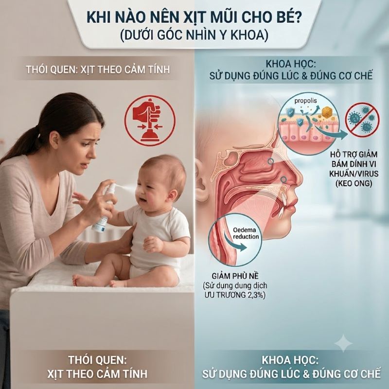 Khi nào nên xịt mũi cho bé?