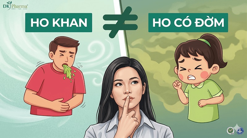 Ho khan và ho có đờm khác nhau ra sao?