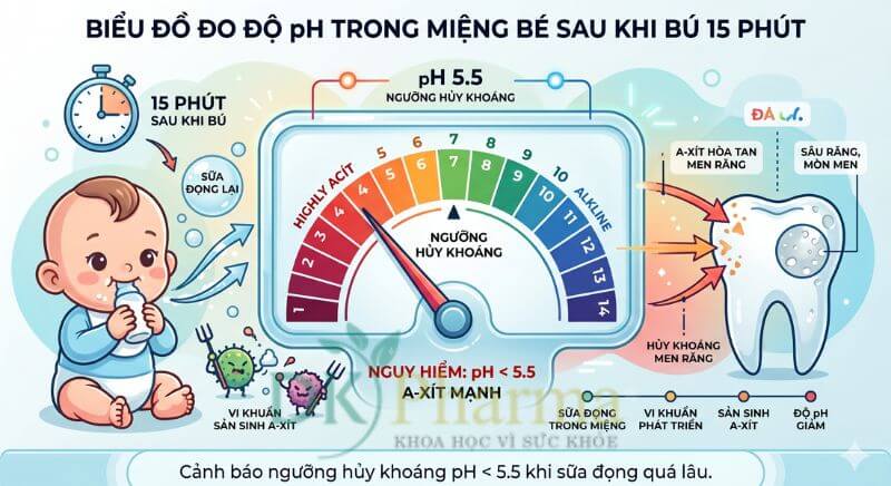 Độ pH trong miệng bé
