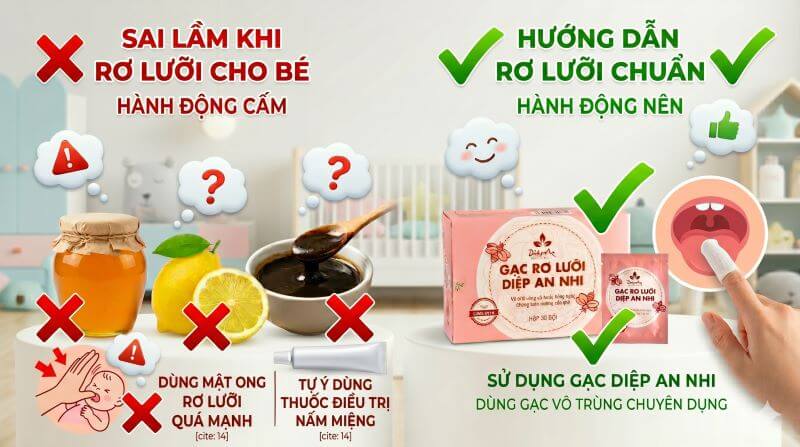 Sai lầm khi rơ lưỡi cho bé