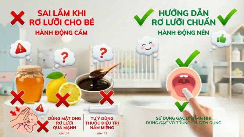 Sai lầm khi rơ lưỡi cho bé