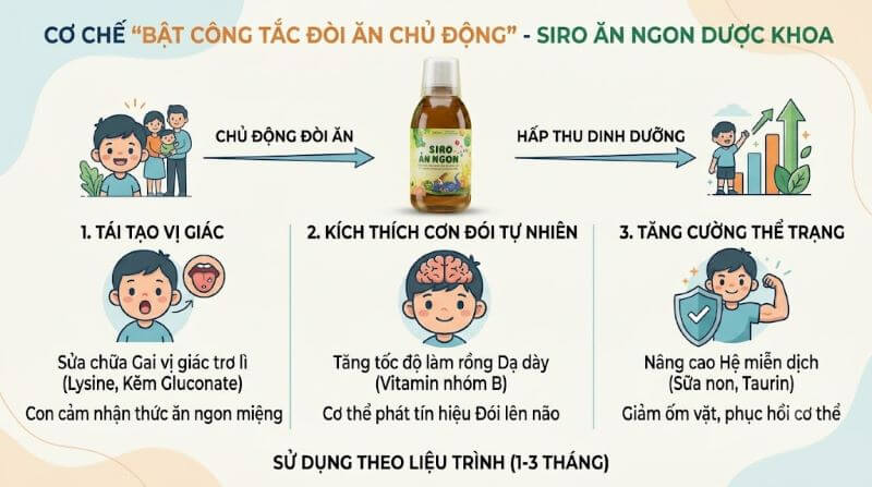 Siro ăn ngon -Hỗ trợ bé ăn ngon tự nhiên, phòng biếng ăn tái phát