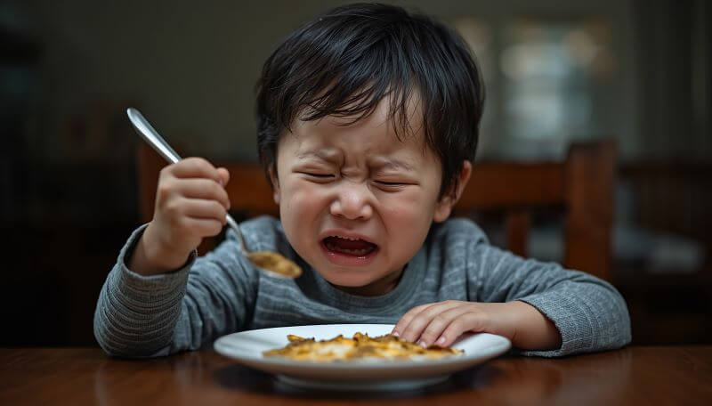 Bố mẹ ép con ăn