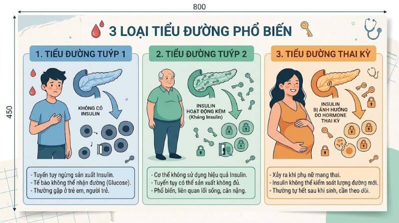 Các loại tiểu đường phổ biến