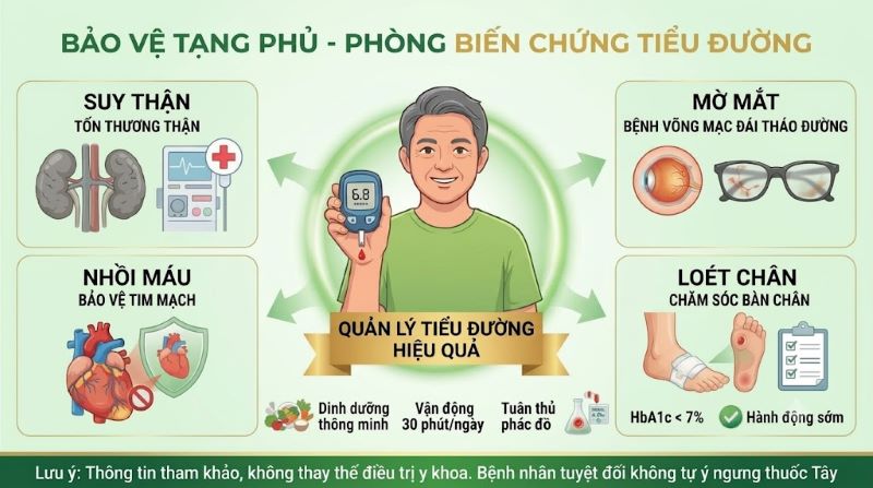 Phòng biến chứng tiểu đường - bảo vệ tạng phủ