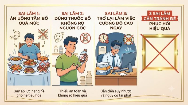 Sai lầm cần tránh trong giai đoạn phục hồi sức khỏe sau ốm