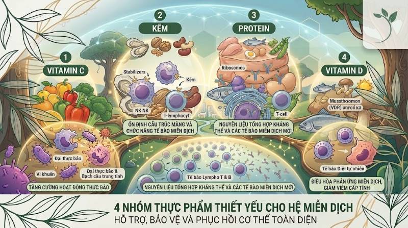 Vai trò của bộ tứ vi chất nền tảng